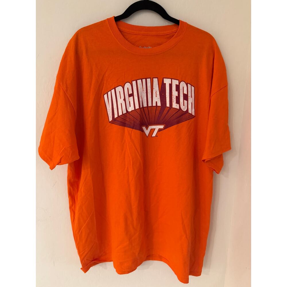 Virginia Tech VT Hokies Men's Captivating Distressed Orange T-Shirt-2XL -NWOT